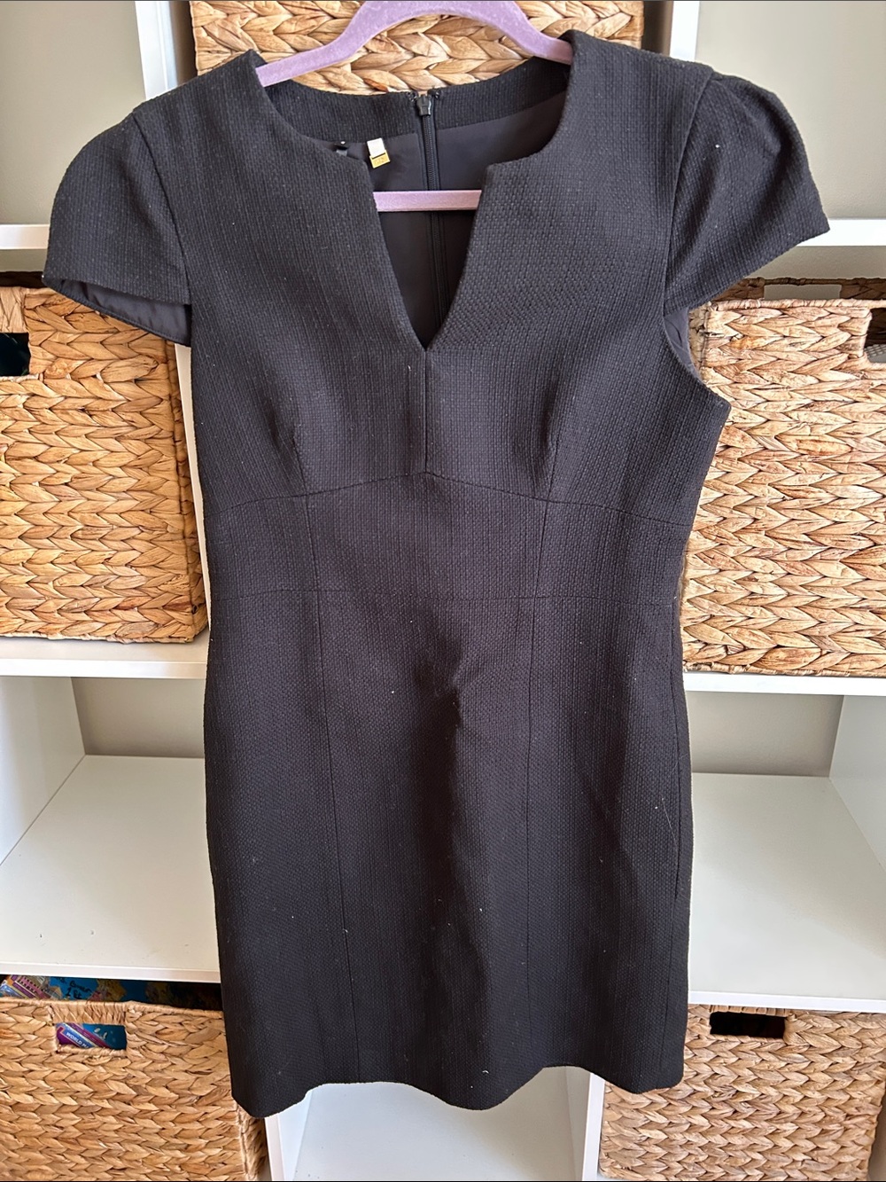 Classic Black Cap-Sleeve Sheath Dress
